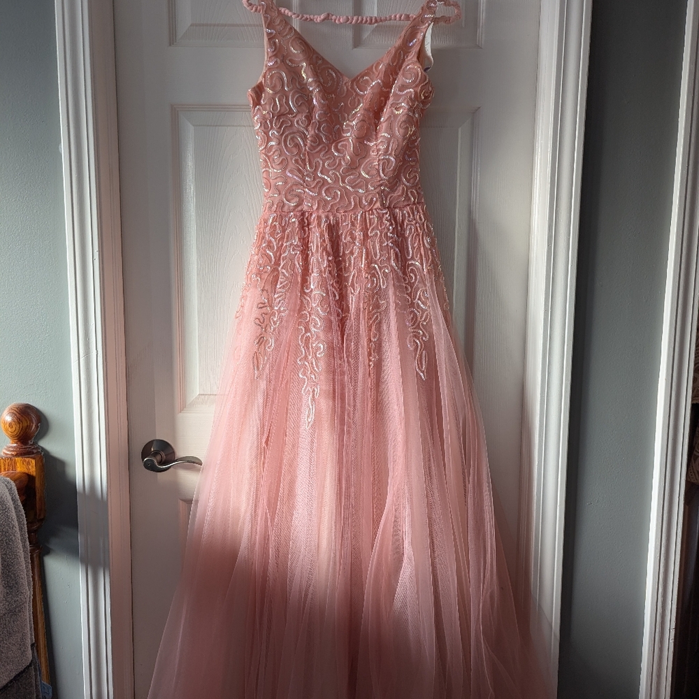1950s vintage sequin tulle gown